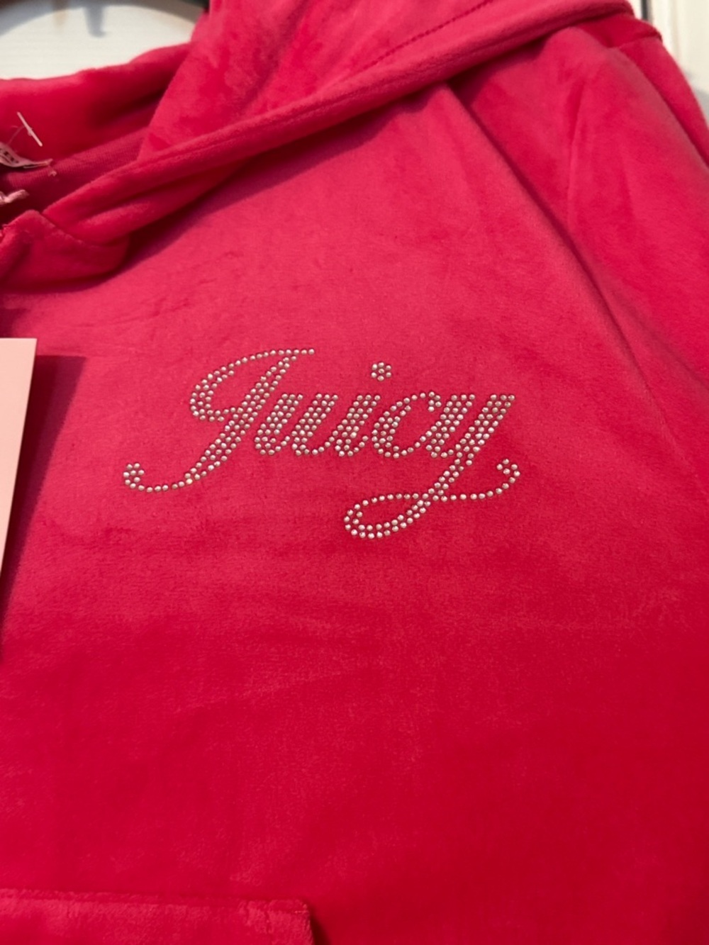 Hot Pink Juicy Couture Velour Hoodie & Pants Set XL - Picture 3 of 9